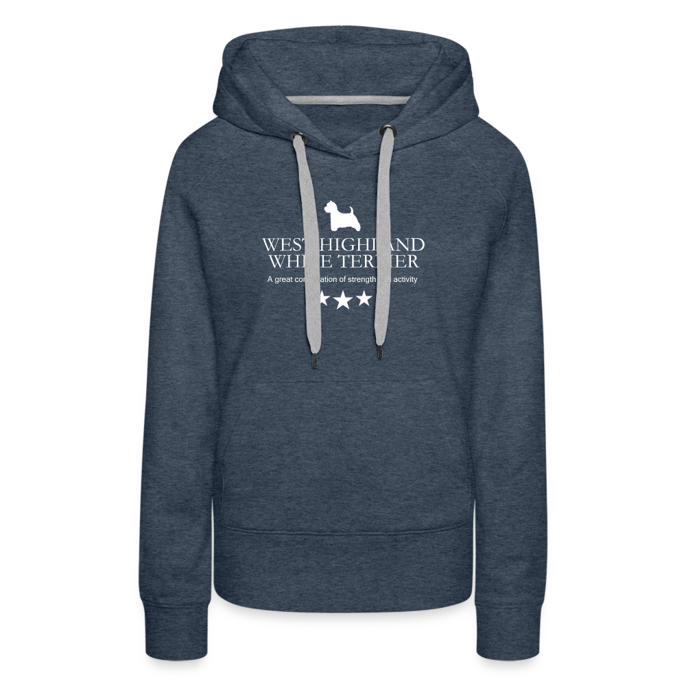 Frauen Premium Hoodie - West Highland White Terrier - A great combination of strength and activity... - Jeansblau
