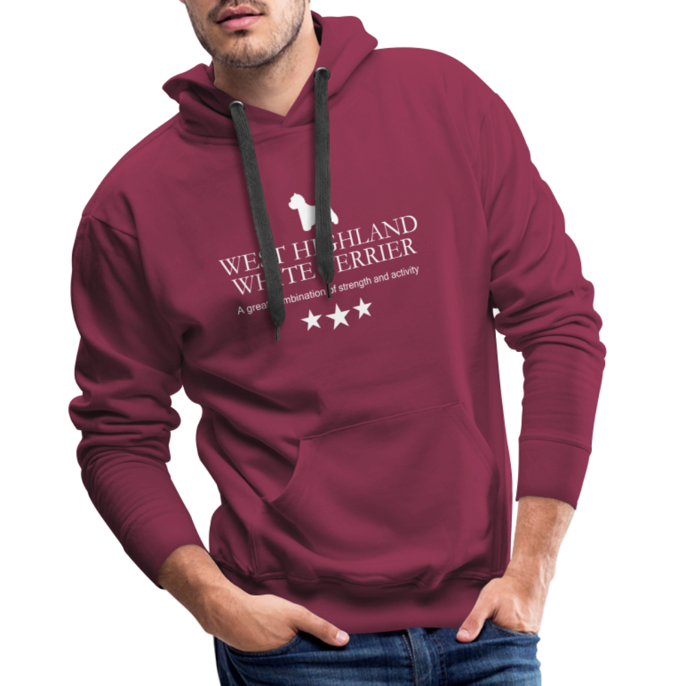 Men’s Premium Hoodie - West Highland White Terrier - A great combination of strength and activity... - Bordeaux