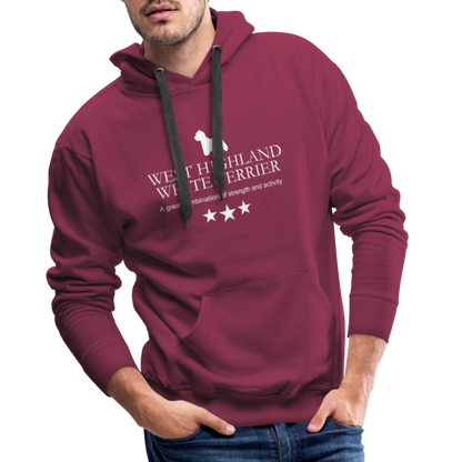 Men’s Premium Hoodie - West Highland White Terrier - A great combination of strength and activity... - Bordeaux