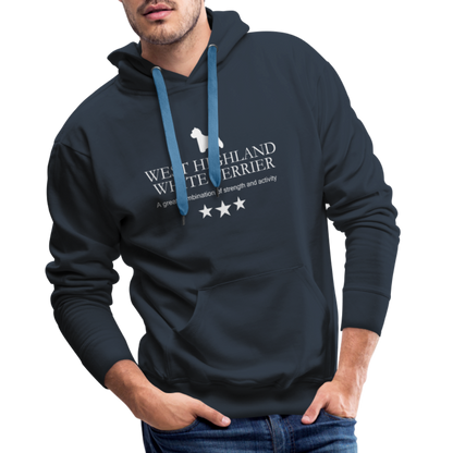 Men’s Premium Hoodie - West Highland White Terrier - A great combination of strength and activity... - Navy