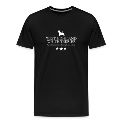 Männer Premium T-Shirt - West Highland White Terrier - A great combination of strength and activity... - Schwarz