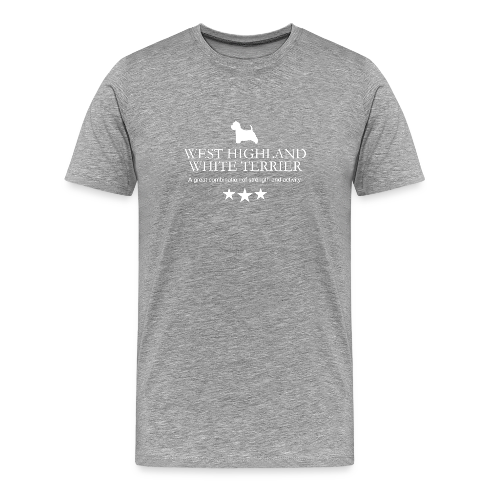 Männer Premium T-Shirt - West Highland White Terrier - A great combination of strength and activity... - Grau meliert