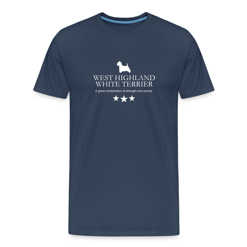 Männer Premium T-Shirt - West Highland White Terrier - A great combination of strength and activity... - Navy