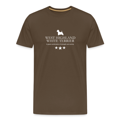 Männer Premium T-Shirt - West Highland White Terrier - A great combination of strength and activity... - Edelbraun