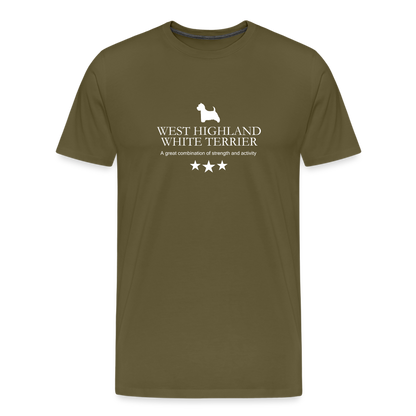 Männer Premium T-Shirt - West Highland White Terrier - A great combination of strength and activity... - Khaki