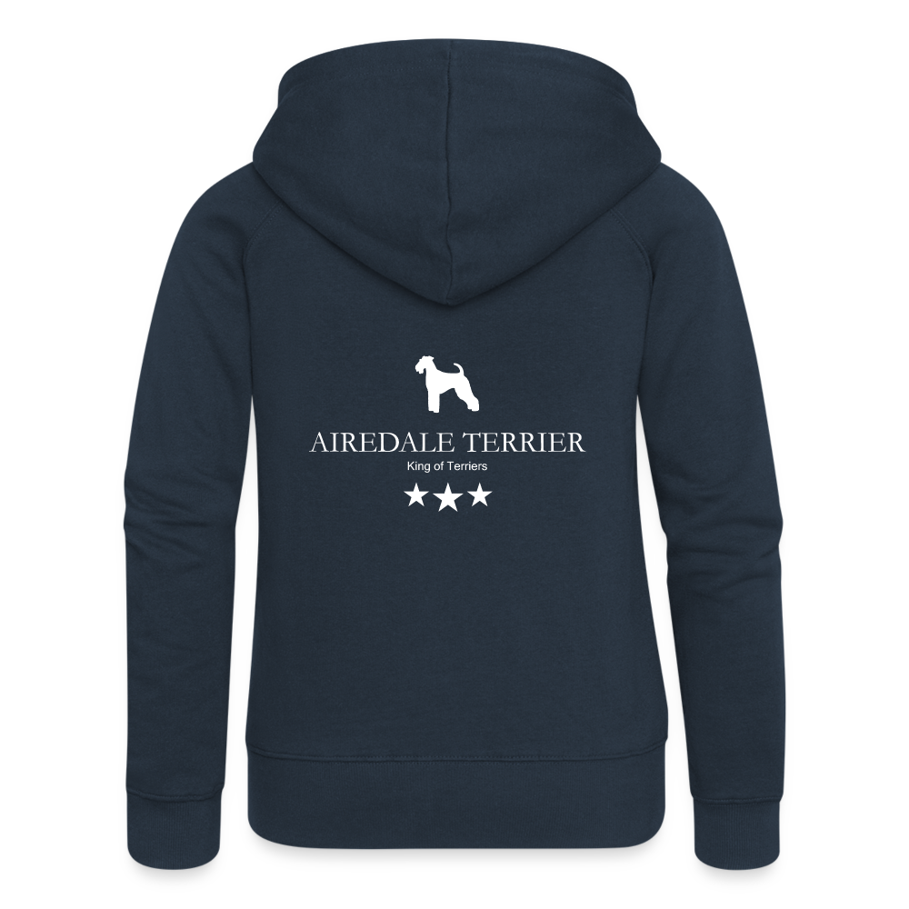 Frauen Premium Kapuzenjacke - Aireldale Terrier - King of terriers... - Navy
