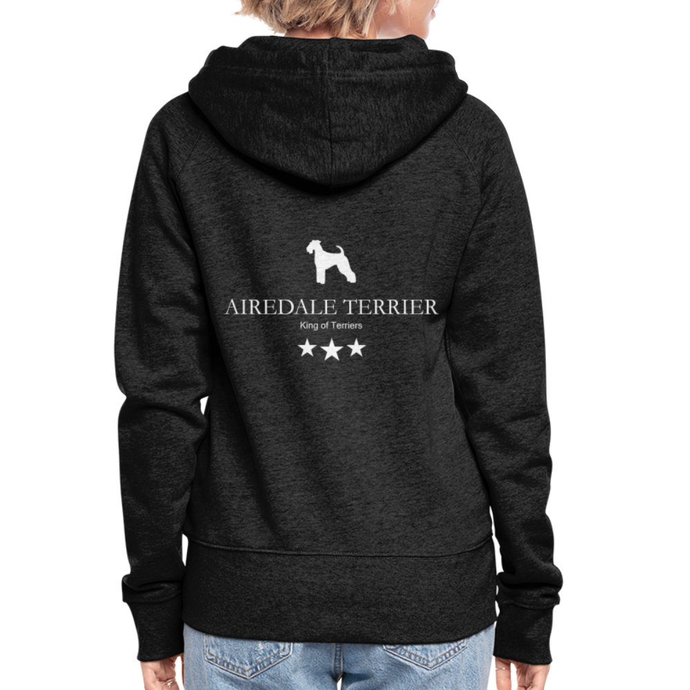 Frauen Premium Kapuzenjacke - Aireldale Terrier - King of terriers... - Anthrazit