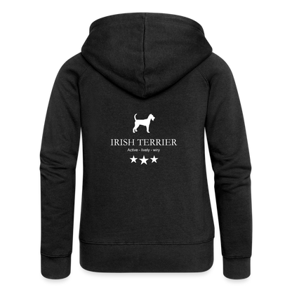 Frauen Premium Kapuzenjacke - Irish Terrier - Active, lively, wiry... - Schwarz