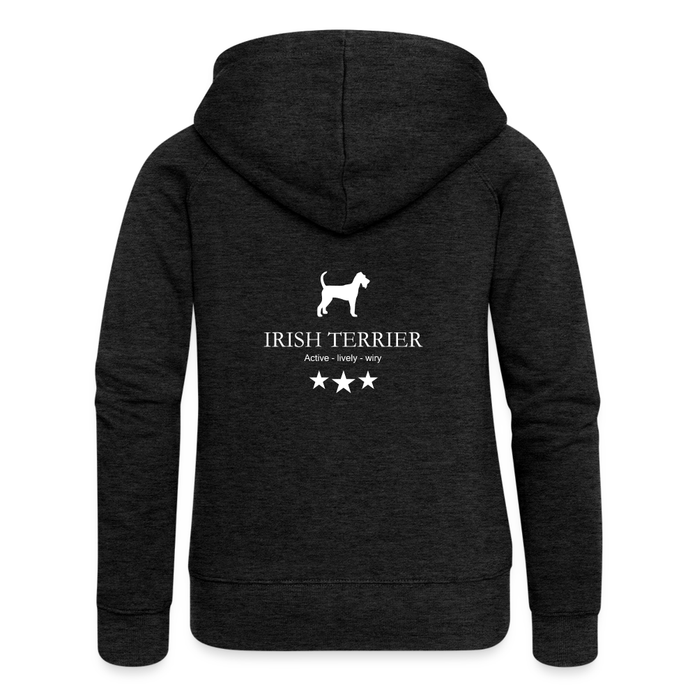 Frauen Premium Kapuzenjacke - Irish Terrier - Active, lively, wiry... - Anthrazit
