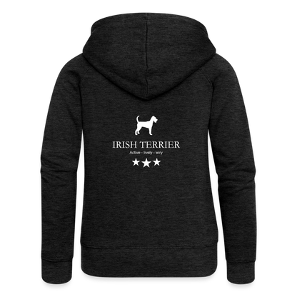 Frauen Premium Kapuzenjacke - Irish Terrier - Active, lively, wiry... - Anthrazit