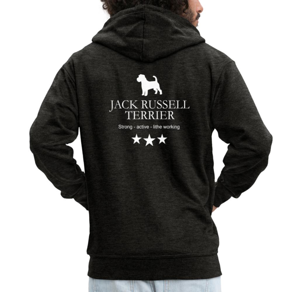 Männer Premium Kapuzenjacke - Jack Russell Terrier - Strong, active, lithe working... - Anthrazit