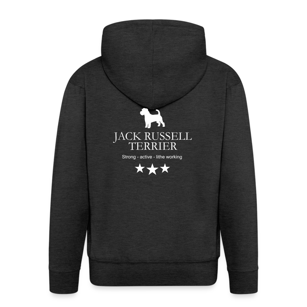 Männer Premium Kapuzenjacke - Jack Russell Terrier - Strong, active, lithe working... - Anthrazit