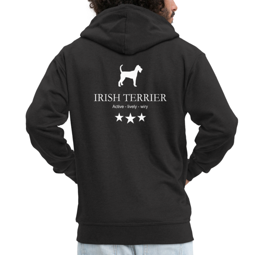 Männer Premium Kapuzenjacke - Irish Terrier - Active, lively, wiry... - Schwarz