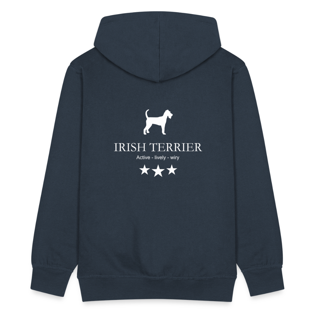 Männer Premium Kapuzenjacke - Irish Terrier - Active, lively, wiry... - Navy