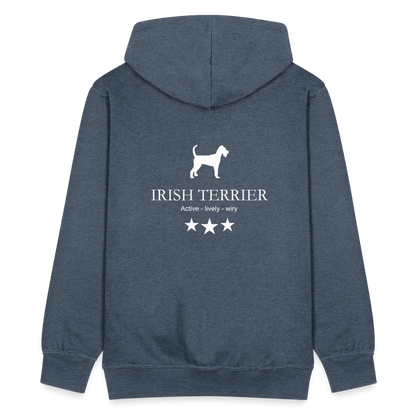Männer Premium Kapuzenjacke - Irish Terrier - Active, lively, wiry... - Jeansblau