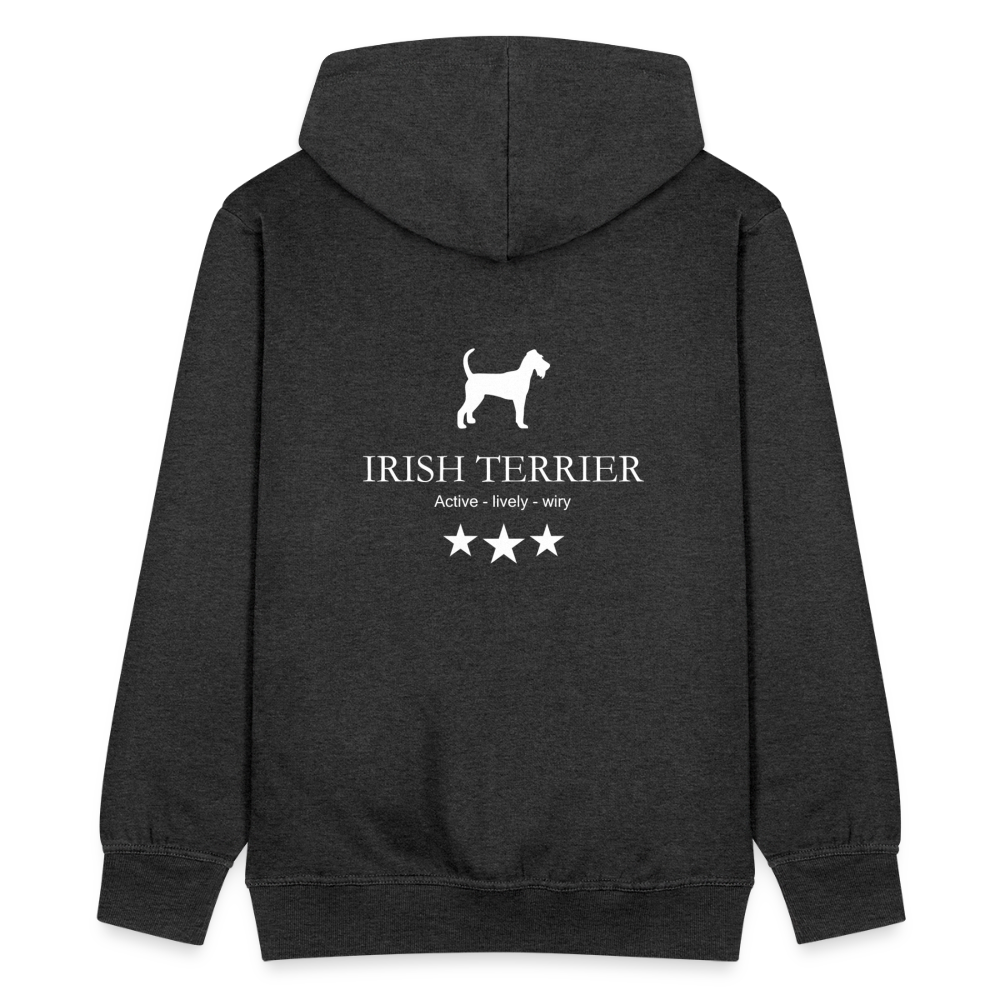 Männer Premium Kapuzenjacke - Irish Terrier - Active, lively, wiry... - Anthrazit