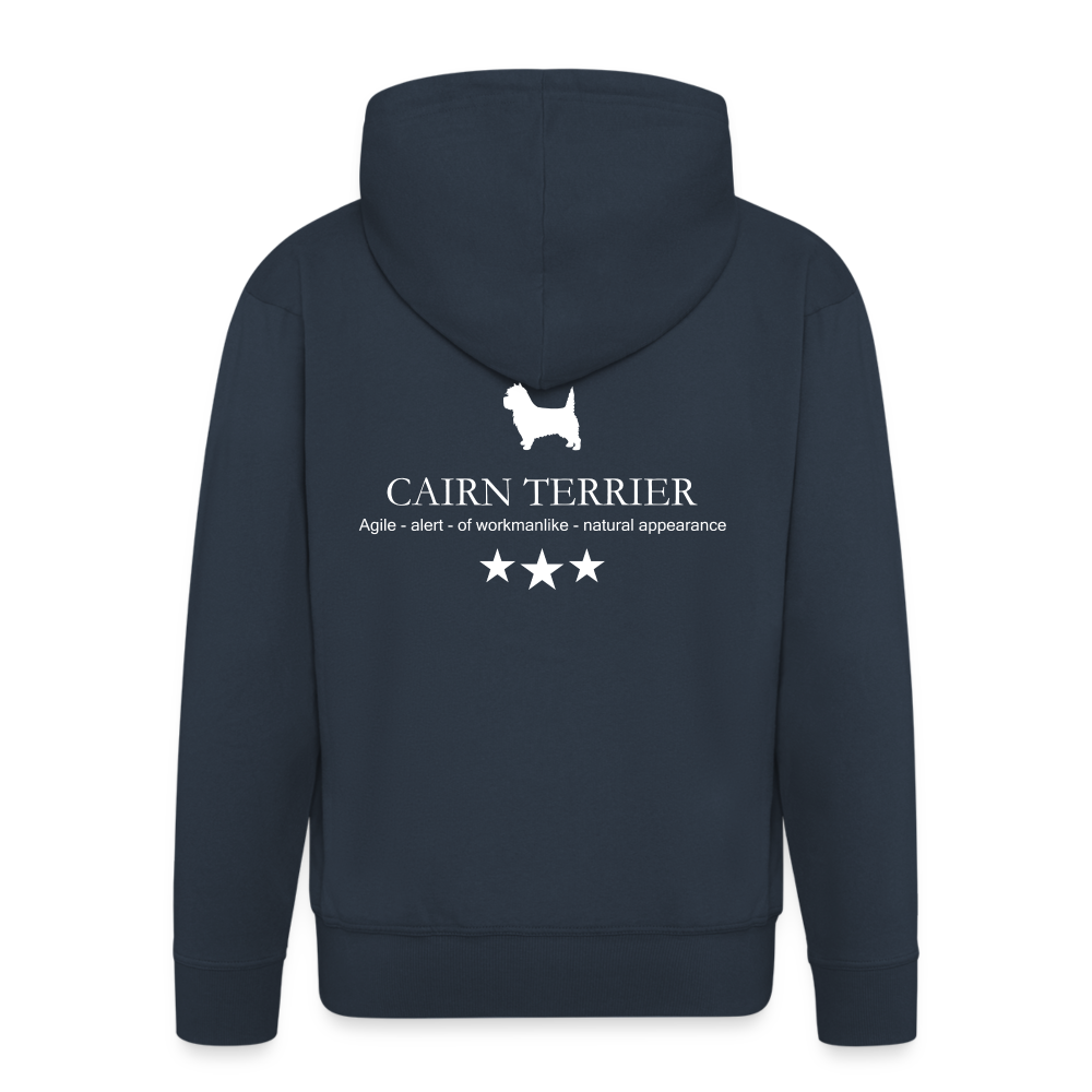 Männer Premium Kapuzenjacke - Cairn Terrier - Agile, alert, of workmanlike... - Navy