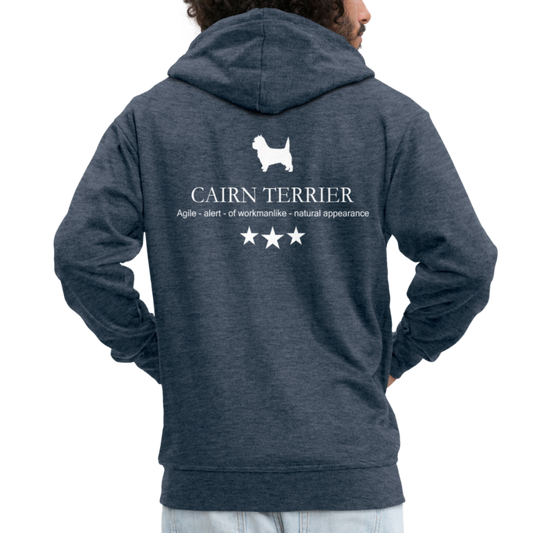 Männer Premium Kapuzenjacke - Cairn Terrier - Agile, alert, of workmanlike... - Jeansblau