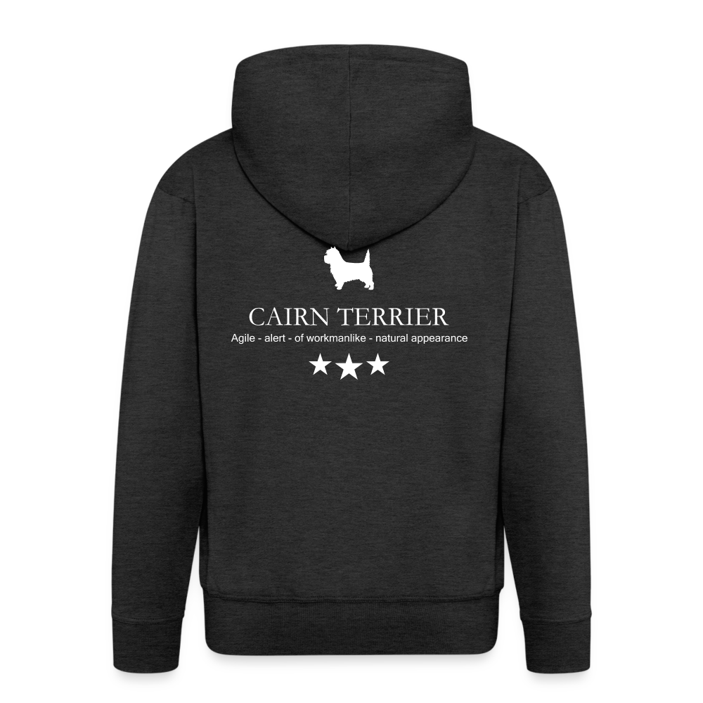Männer Premium Kapuzenjacke - Cairn Terrier - Agile, alert, of workmanlike... - Anthrazit