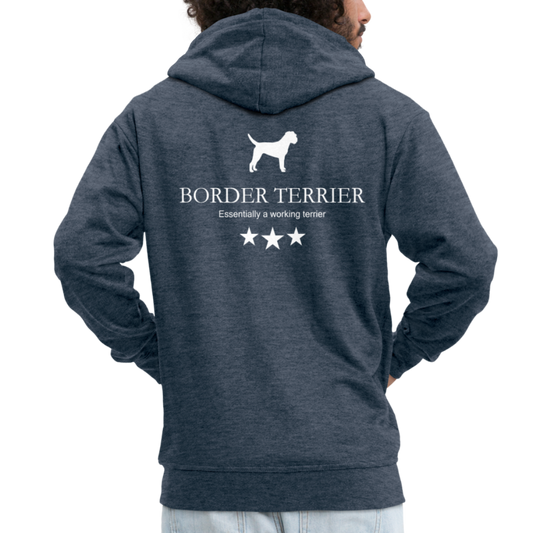 Männer Premium Kapuzenjacke - Border Terrier - Essentially a working terrier... - Jeansblau