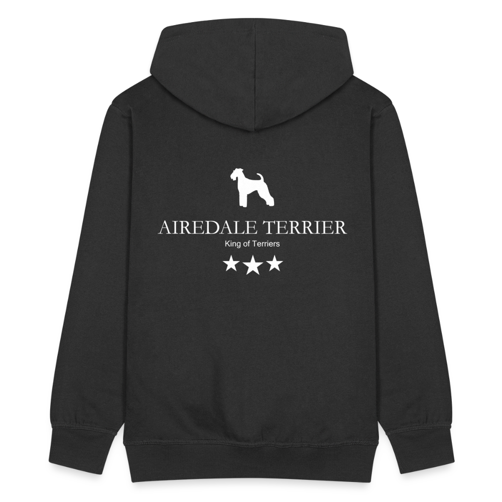 Männer Premium Kapuzenjacke - Airedale Terrier - King of terriers... - Schwarz