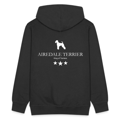 Männer Premium Kapuzenjacke - Airedale Terrier - King of terriers... - Schwarz