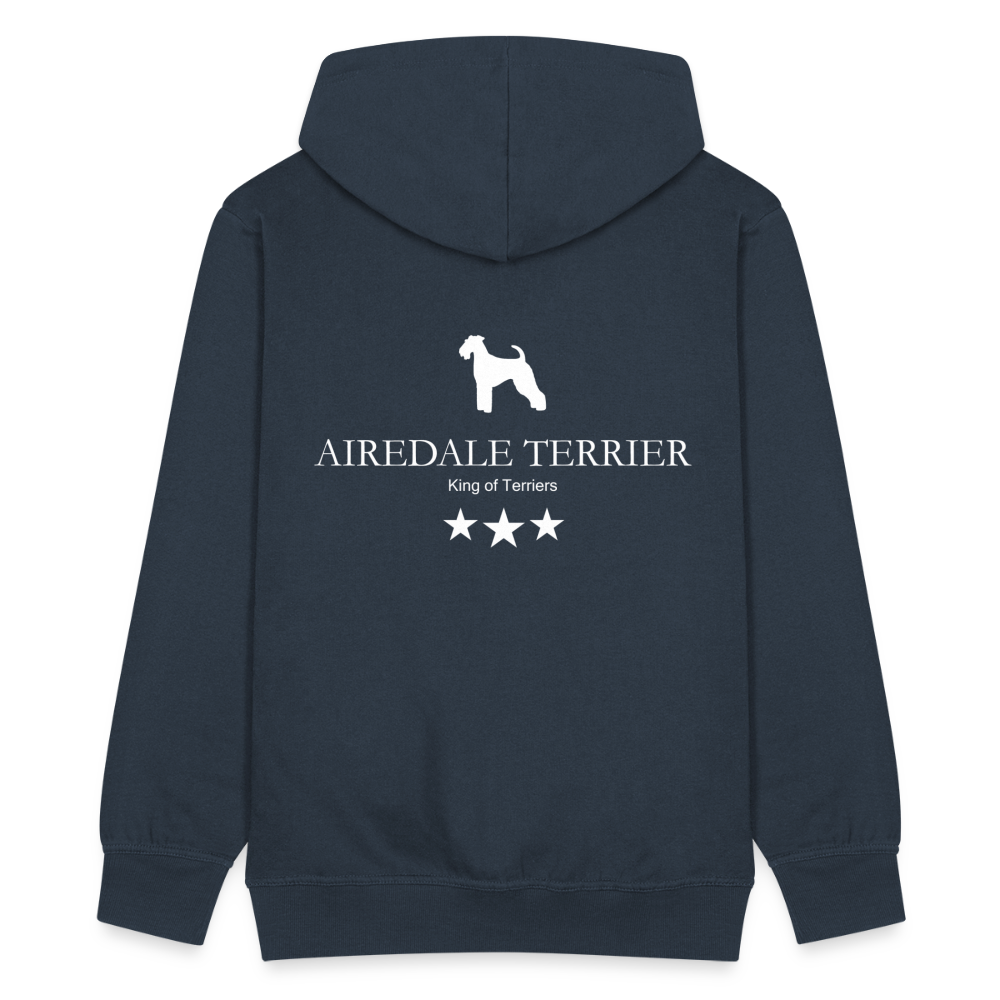 Männer Premium Kapuzenjacke - Airedale Terrier - King of terriers... - Navy