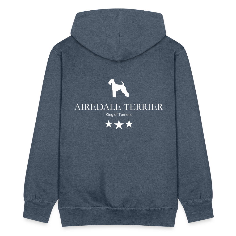 Männer Premium Kapuzenjacke - Airedale Terrier - King of terriers... - Jeansblau