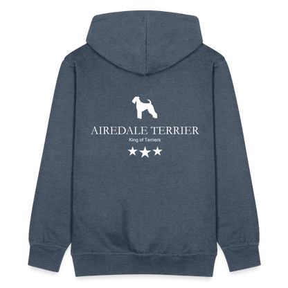Männer Premium Kapuzenjacke - Airedale Terrier - King of terriers... - Jeansblau