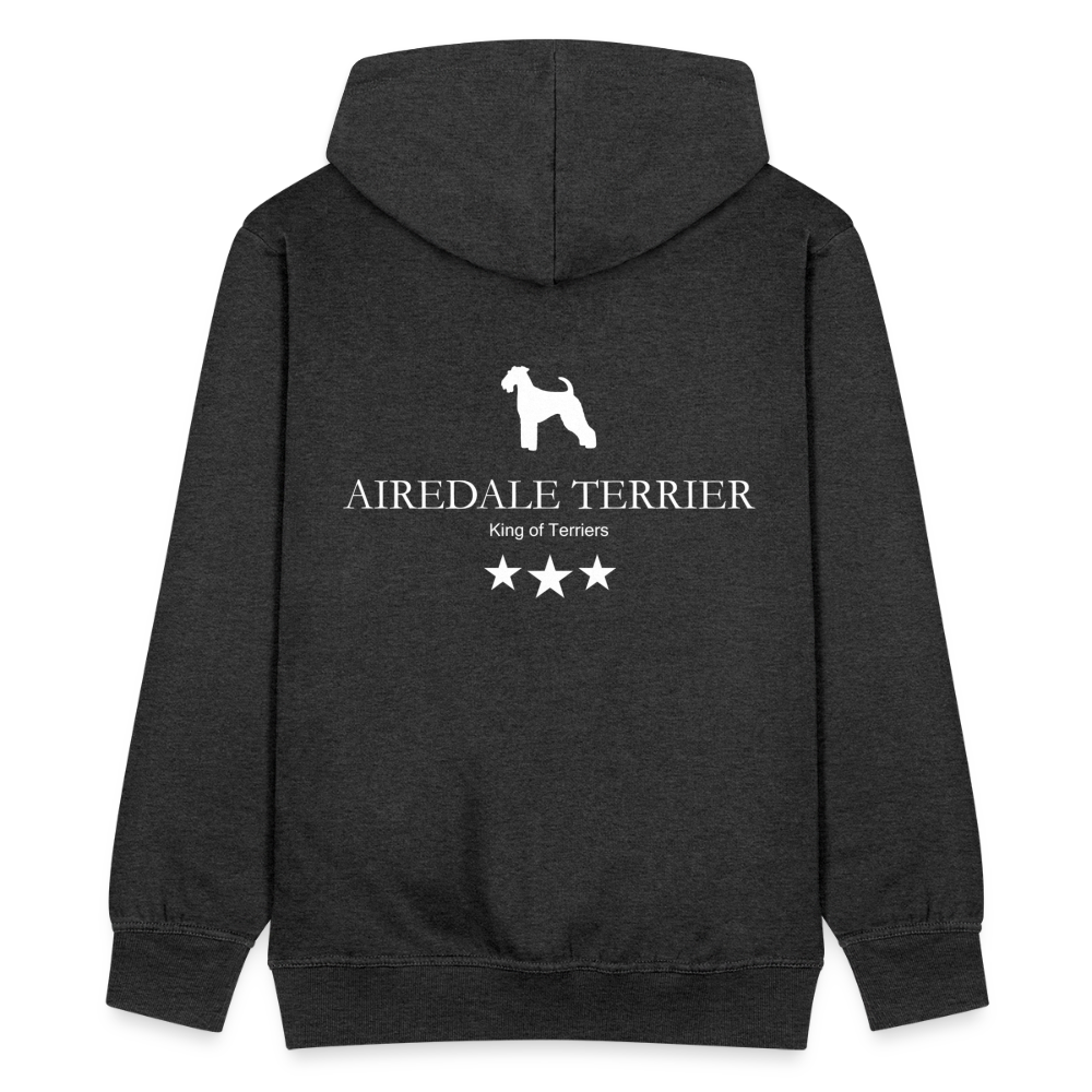 Männer Premium Kapuzenjacke - Airedale Terrier - King of terriers... - Anthrazit