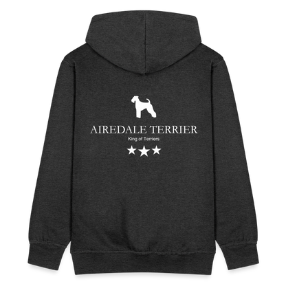 Männer Premium Kapuzenjacke - Airedale Terrier - King of terriers... - Anthrazit