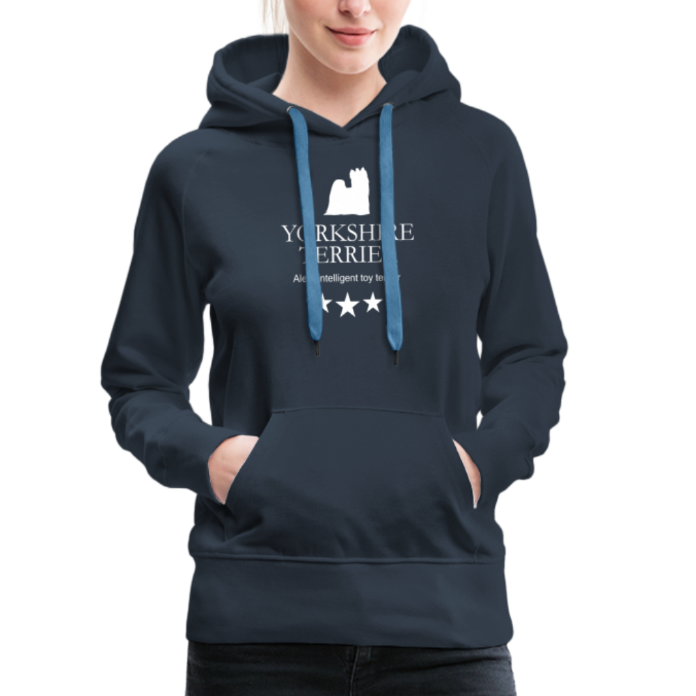 Frauen Premium Hoodie - Yorkshire Terrier - Alert, intelligent toy terrier... - Navy