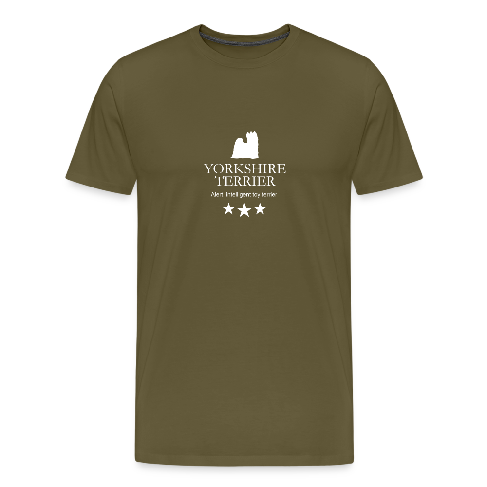 Männer Premium T-Shirt - Yorkshire Terrier - Alert, intelligent toy terrier... - Khaki