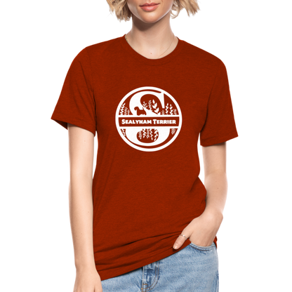 Sealyham Terrier - Monogramm - Unisex Tri-Blend T-Shirt von Bella + Canvas - Ziegelrot