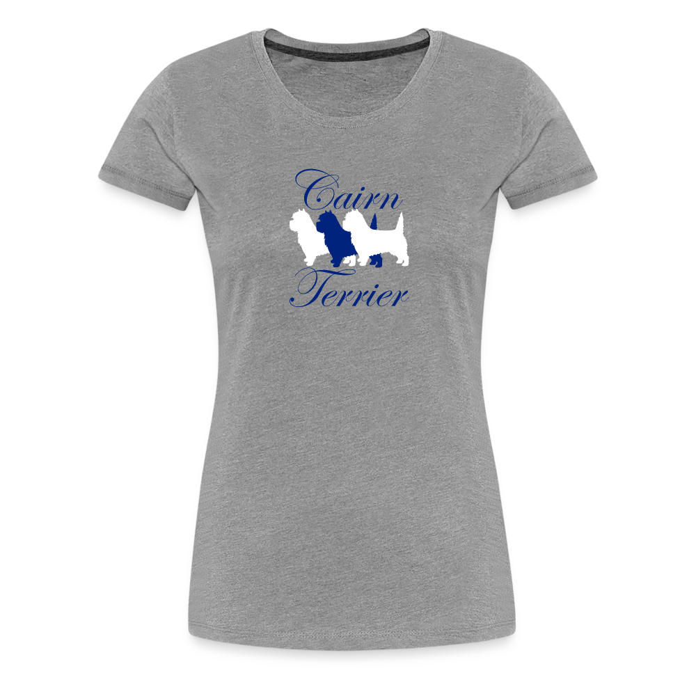 Women’s Premium T-Shirt - Cairn Terrier-Schriftzug - Grau meliert