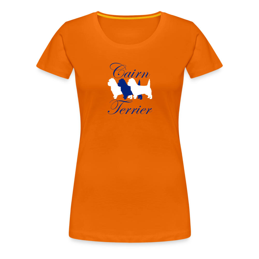 Women’s Premium T-Shirt - Cairn Terrier-Schriftzug - Orange