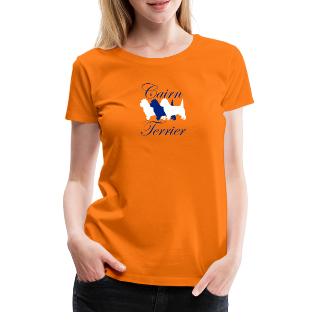 Women’s Premium T-Shirt - Cairn Terrier-Schriftzug - Orange