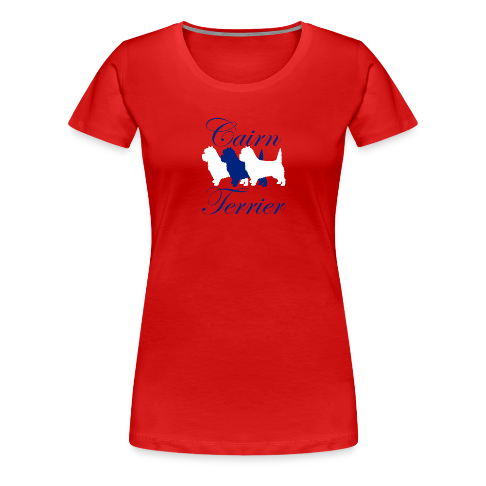 Women’s Premium T-Shirt - Cairn Terrier-Schriftzug - Rot