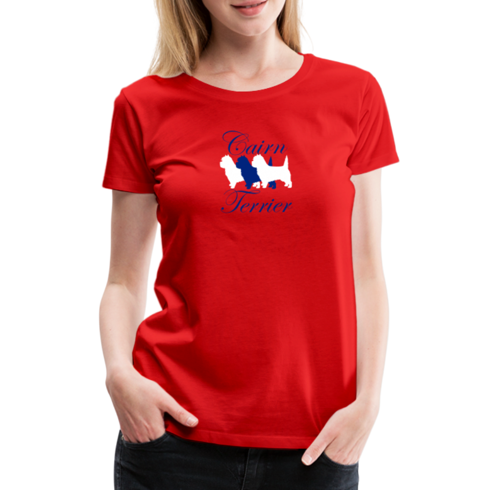 Women’s Premium T-Shirt - Cairn Terrier-Schriftzug - Rot