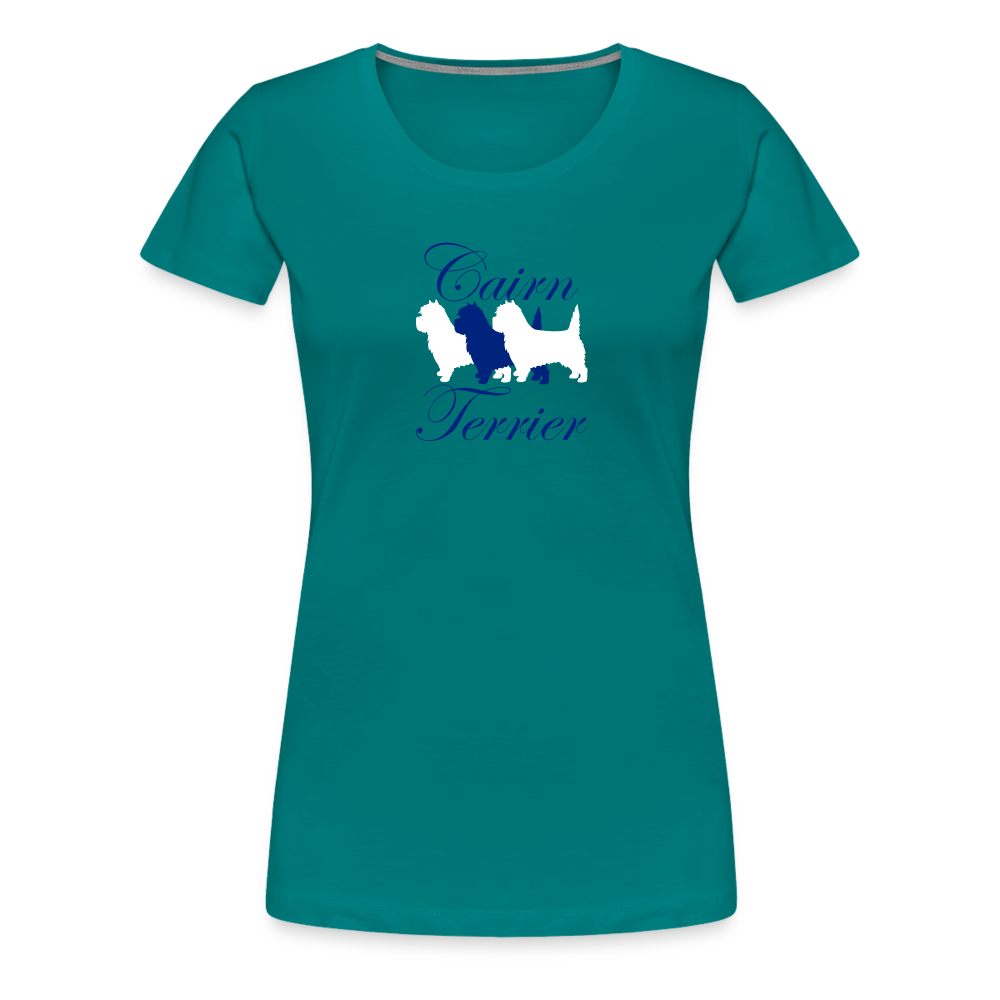 Women’s Premium T-Shirt - Cairn Terrier-Schriftzug - Divablau