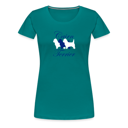 Women’s Premium T-Shirt - Cairn Terrier-Schriftzug - Divablau