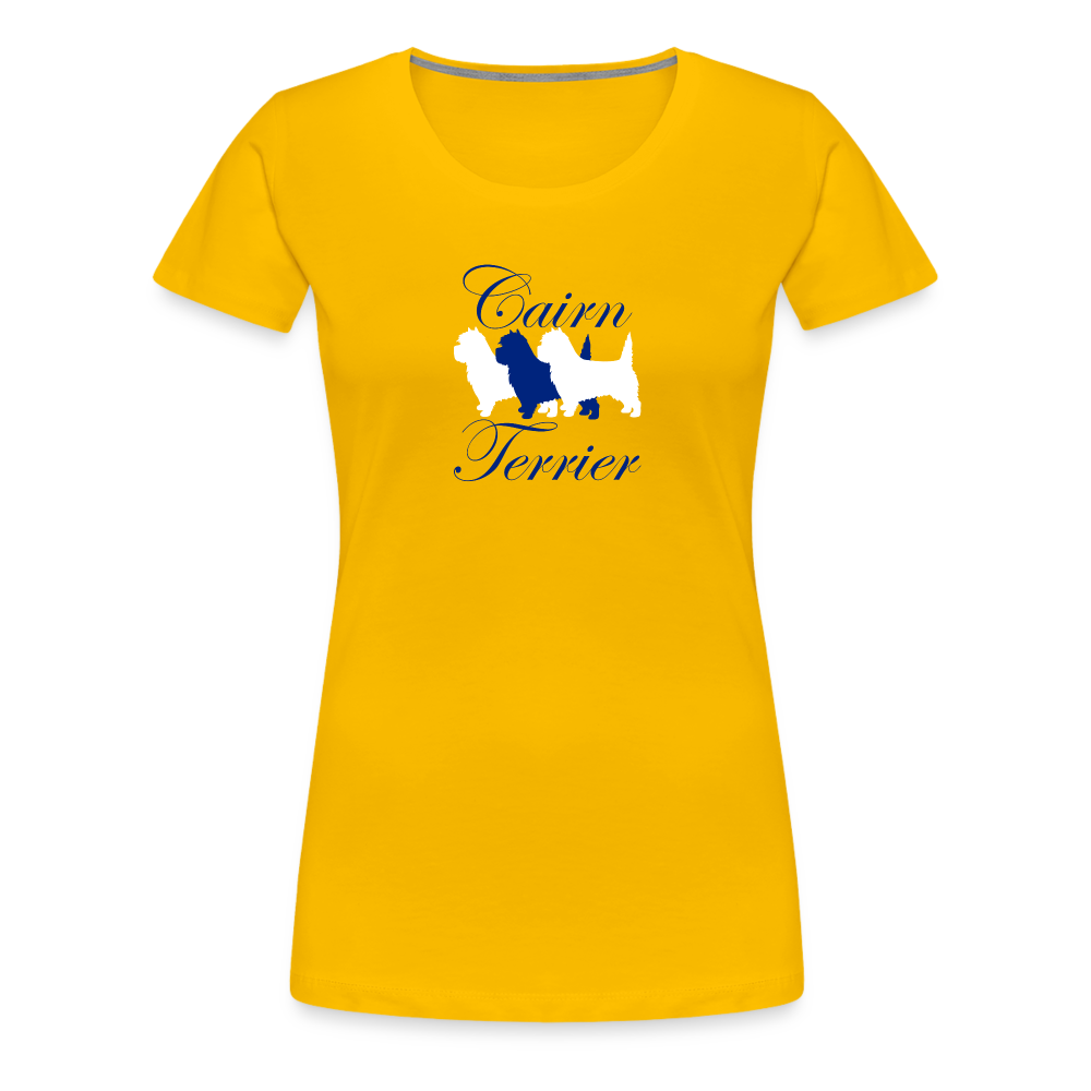 Women’s Premium T-Shirt - Cairn Terrier-Schriftzug - Sonnengelb