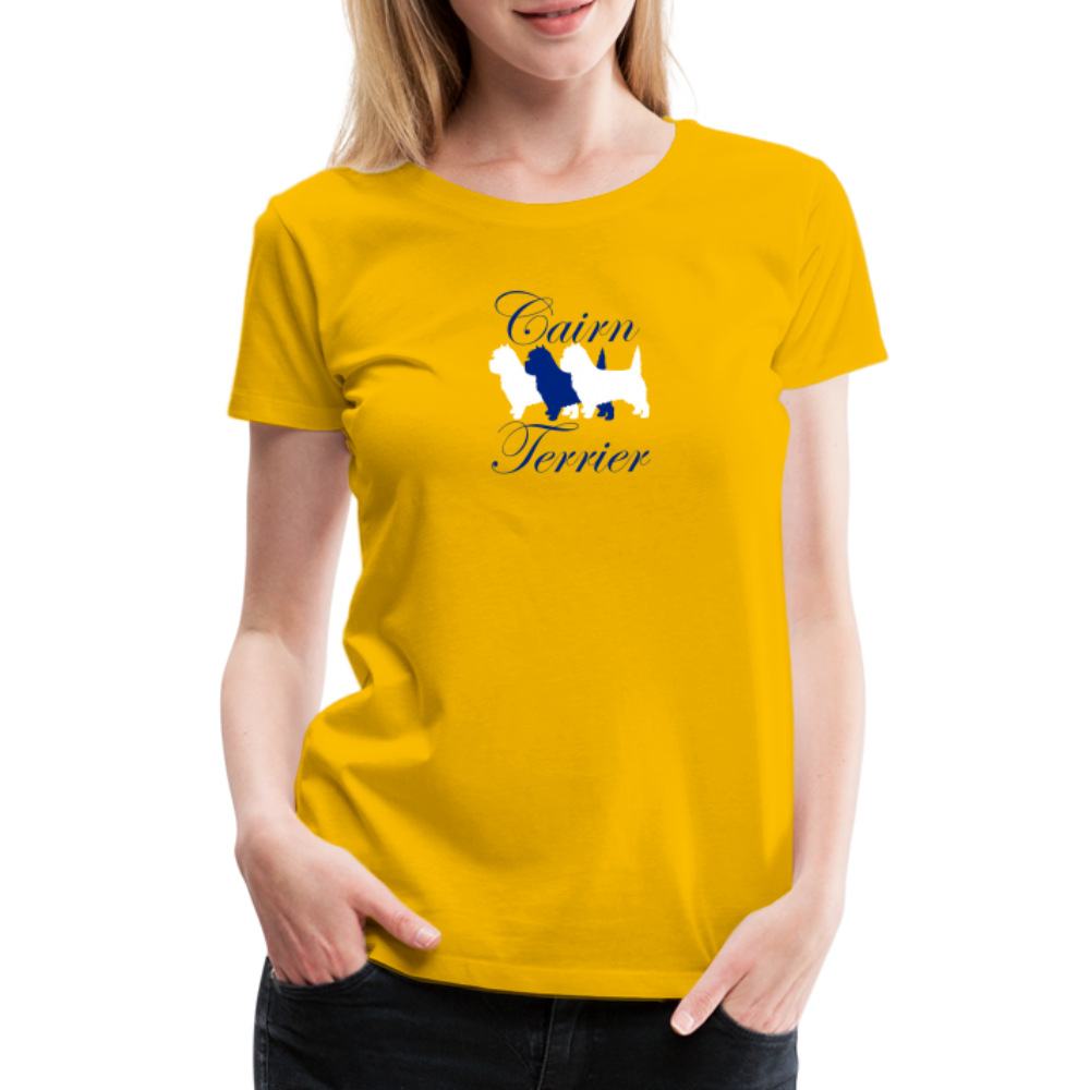 Women’s Premium T-Shirt - Cairn Terrier-Schriftzug - Sonnengelb