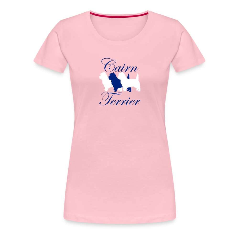 Women’s Premium T-Shirt - Cairn Terrier-Schriftzug - Hellrosa