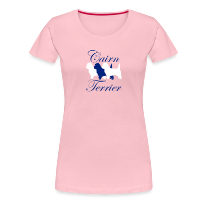 Women’s Premium T-Shirt - Cairn Terrier-Schriftzug - Hellrosa