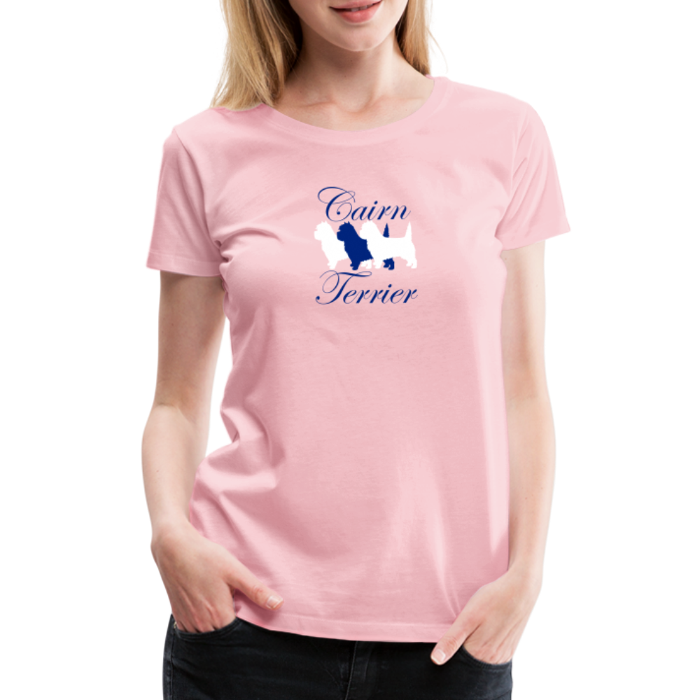 Women’s Premium T-Shirt - Cairn Terrier-Schriftzug - Hellrosa