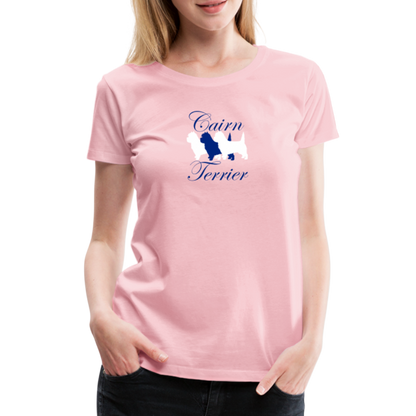 Women’s Premium T-Shirt - Cairn Terrier-Schriftzug - Hellrosa