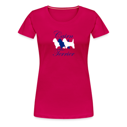 Women’s Premium T-Shirt - Cairn Terrier-Schriftzug - dunkles Pink