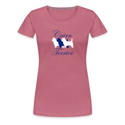 Women’s Premium T-Shirt - Cairn Terrier-Schriftzug - Malve