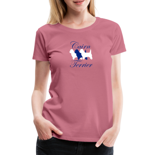 Women’s Premium T-Shirt - Cairn Terrier-Schriftzug - Malve